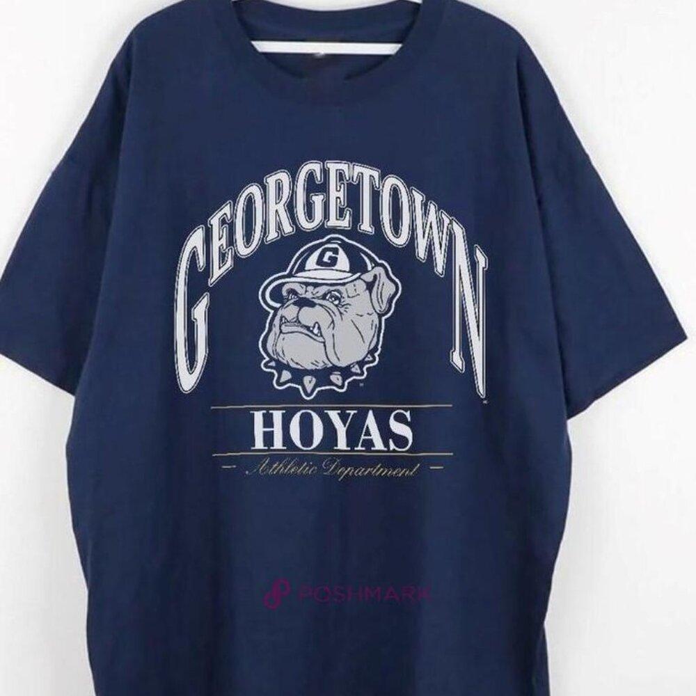 Retro 90S Georgetown University Georgetown Hoyas Shirt Navy